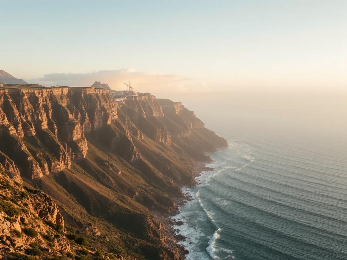 Coastal cliffs above the Atlantic near Cape Town